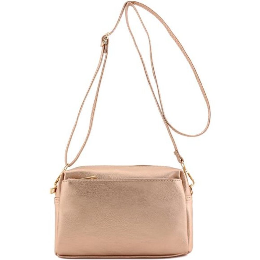 Triple Zip Small Crossbody Bag